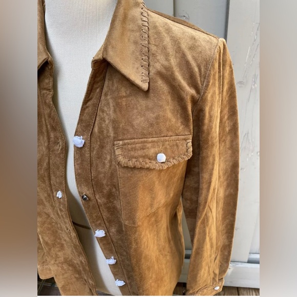 Orvis Soft Suede Button Down Shirt Jacket With Silver Buttons Women’s Sz L - Picture 5 of 5